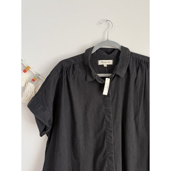 Madewell Denim Hilltop Button Front Shirt In Lunar Wash Boxy Relaxed Fit NWT XL - Picture 5 of 10